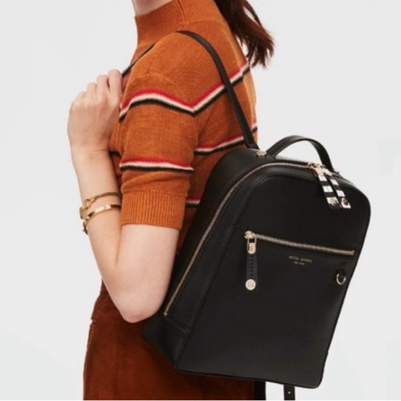 HENRI BENDEL ‘BOWERY’ BLACK LEATHER BACKPACK - Picture 3 of 16